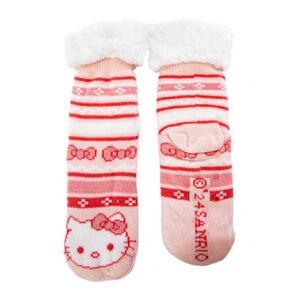 Hello Kitty Pink Fair Isle Cozy Warmers Socks NWT